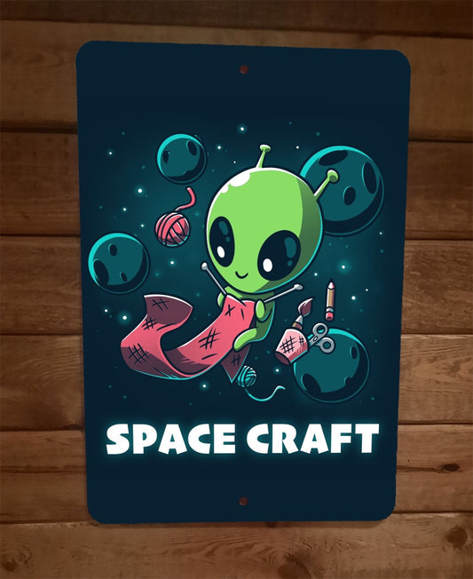 Space Craft Alien 8x12 Metal Wall Sign Poster