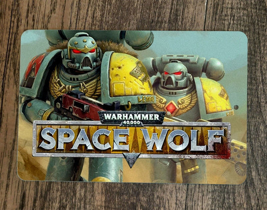 Warhammer 40000 Space Wolf 8x12 Metal Wall Sign Video Game