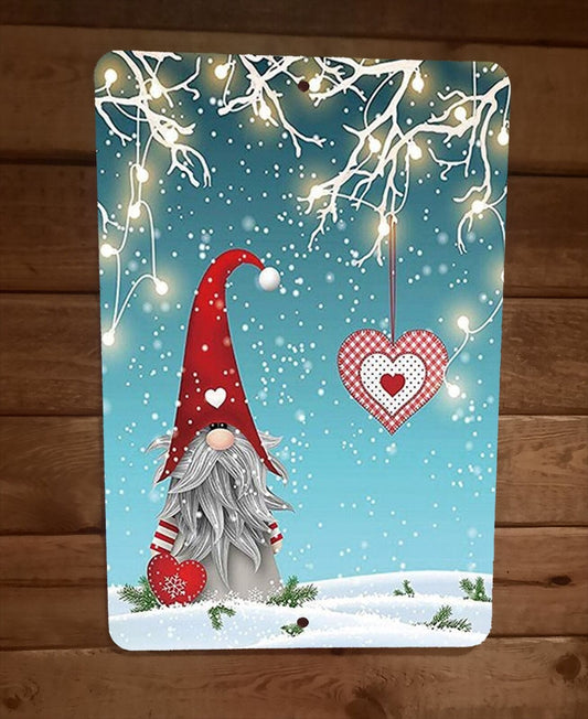 Merry Xmas Christmas Gnome 8x12 Metal Wall Sign Poster #1