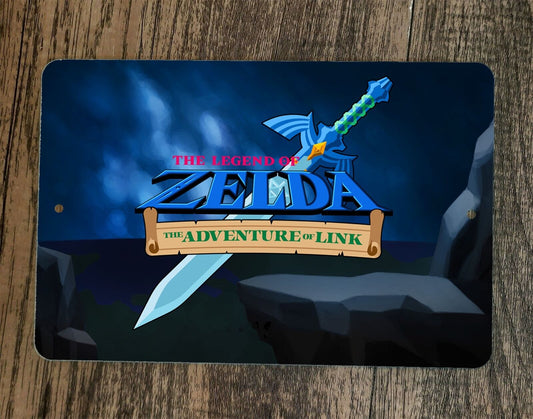 The Legend Adventure of Link Zelda 8x12 Metal Wall Sign Video Game Poster