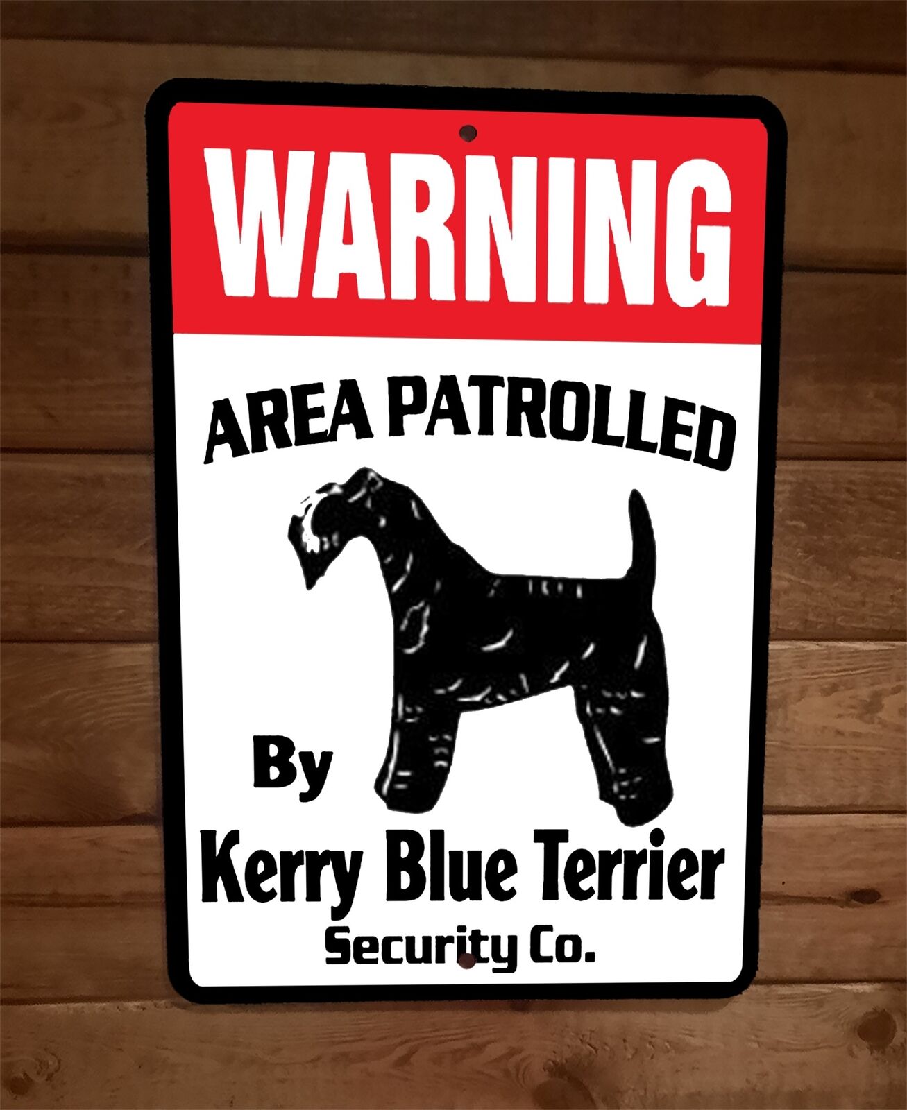 Warning Area Patrolled Kerry Blue Terrier Security 8x12 Wall Animal Dog Sign