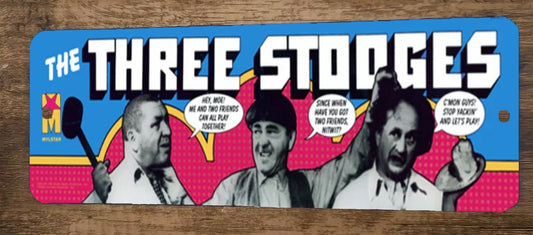 3 Stooges Arcade Video Game 4x12 Metal Wall Sign Marquee Banner Poster