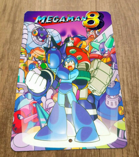 Mega Man 8 Video Game Artwork 8x12 Metal Wall Sign Megaman Retro 80s Arcade