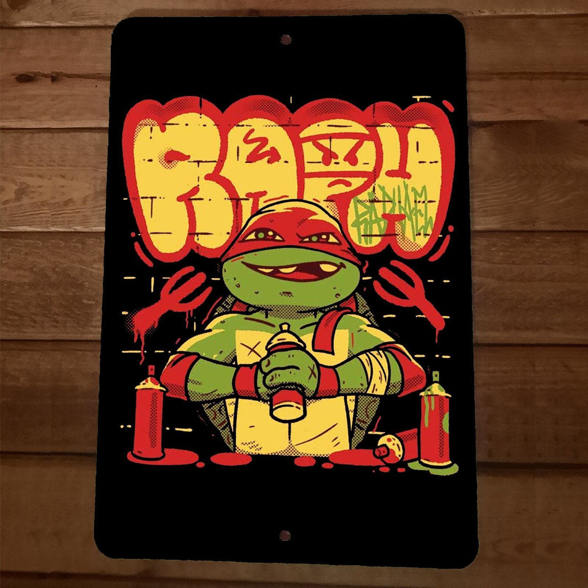 Cool Raphael Signitures The Raph Graffiti 8x12 Metal Wall TMNT Sign Raphael – Sign Junky