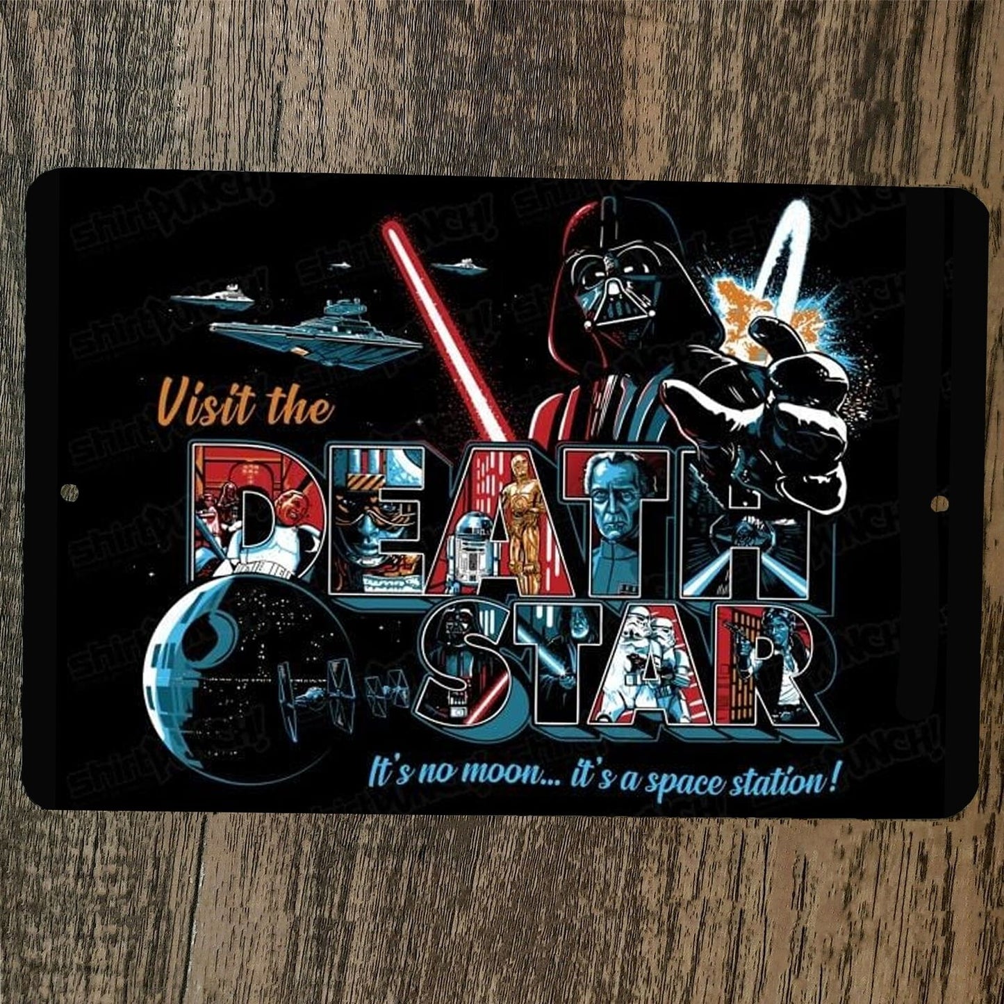 Visit the Death Star 8x12 Metal Wall Sign Star Wars