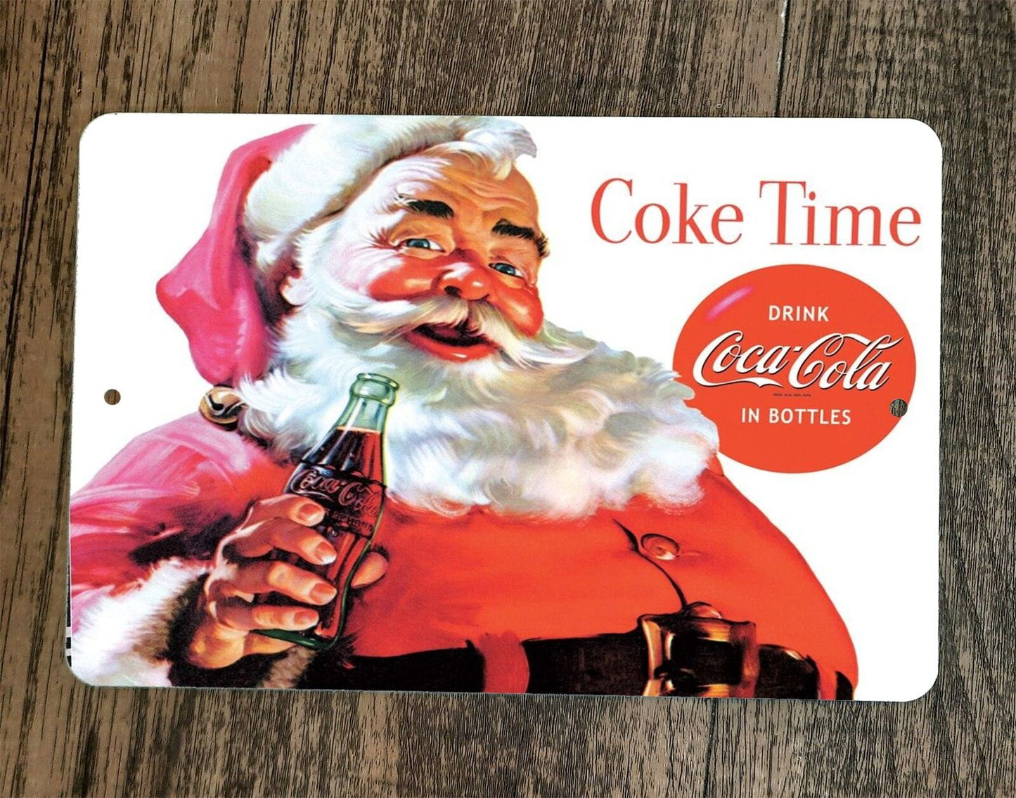 Coke Time Vintage Look Santa Coca Cola 8x12 Metal Wall Sign Poster