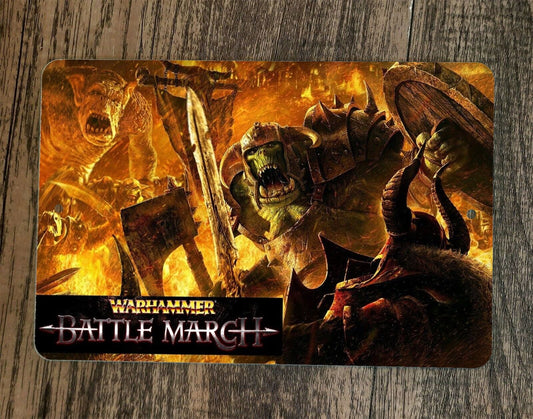 Warhammer Battle March 8x12 Metal Wall Sign Video Game Poster