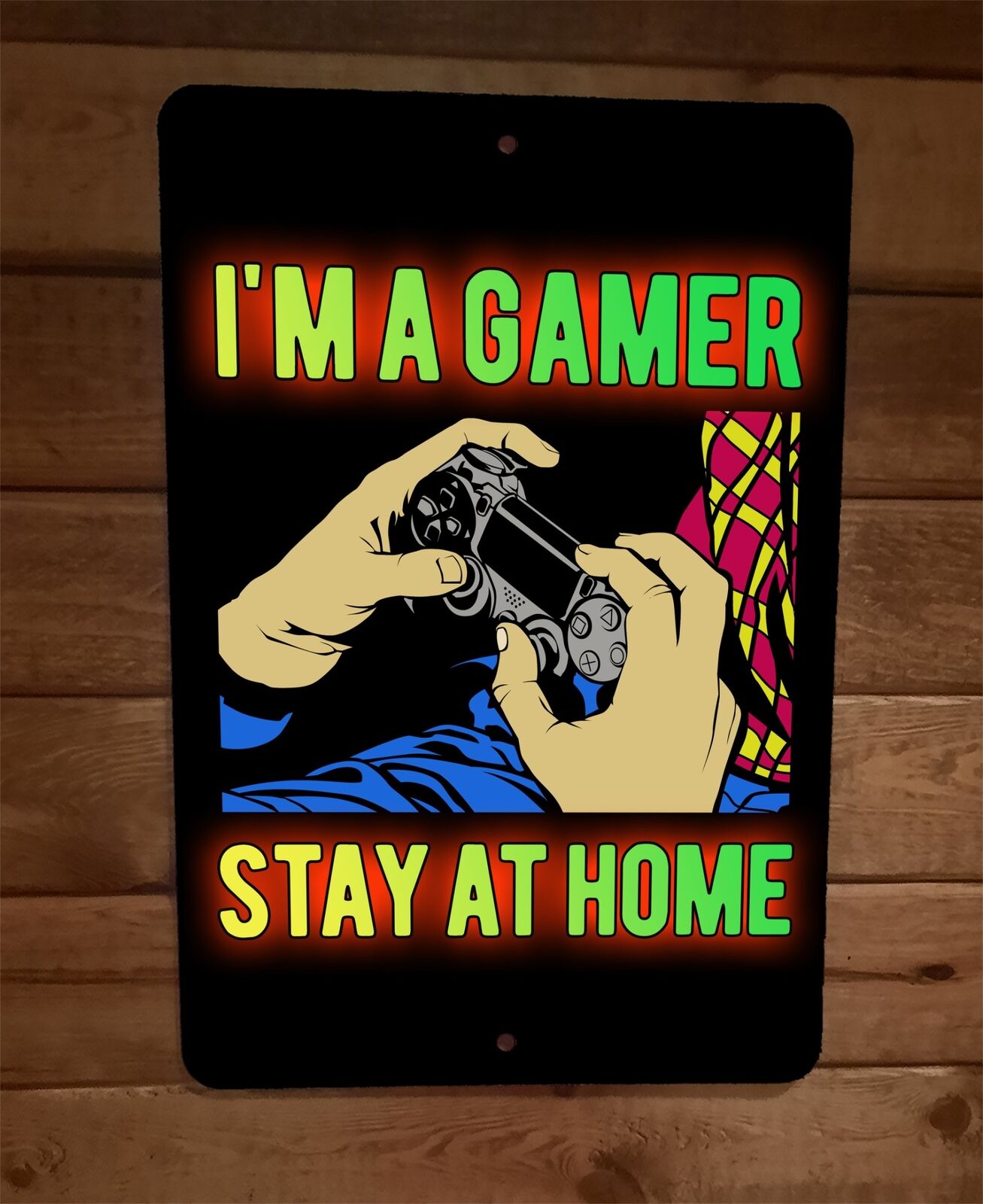 Im a Gamer Stay at Home 8x12 Metal Wall Sign Poster