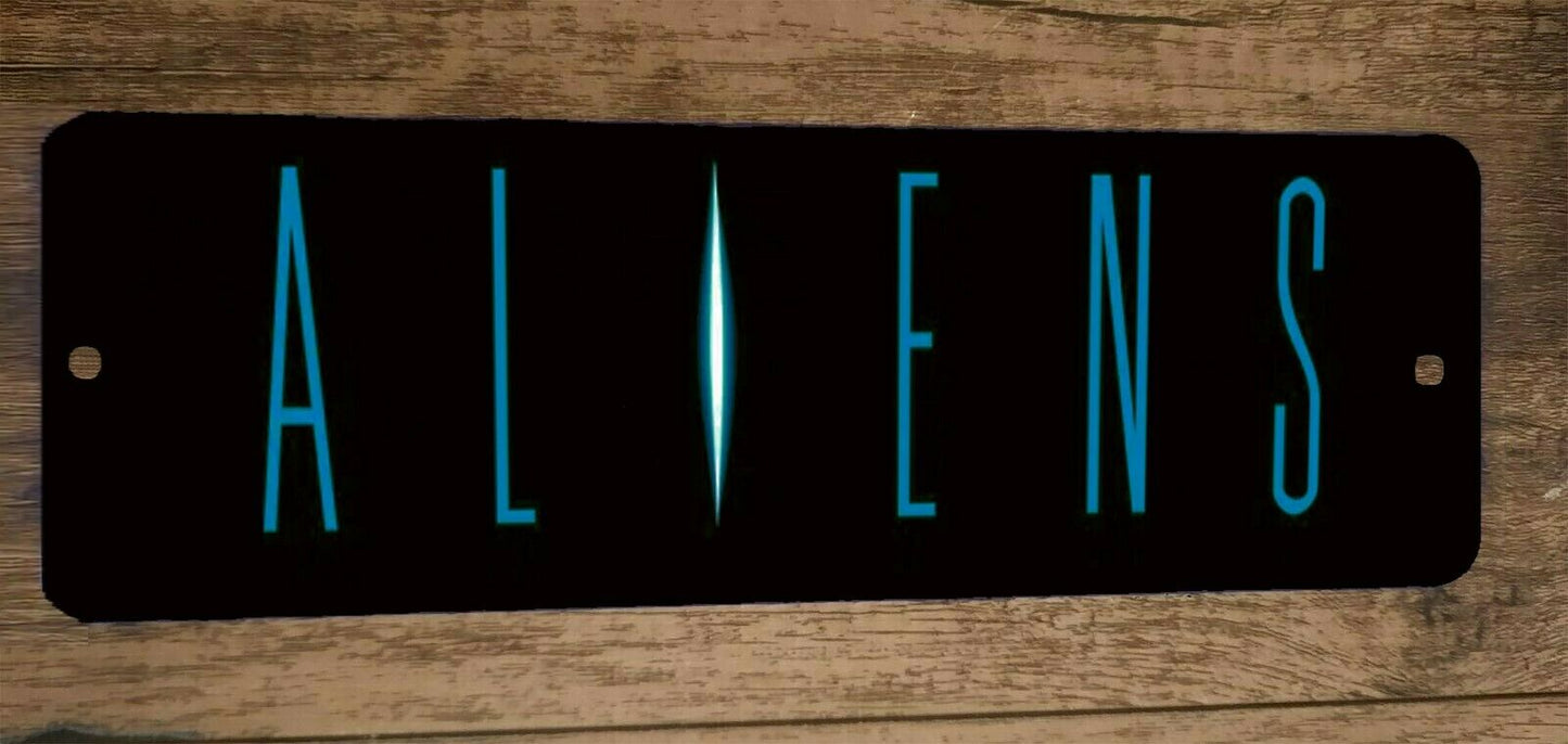 Aliens Banner 4x12 Metal Wall Sign Retro 80s Horror Movie Poster