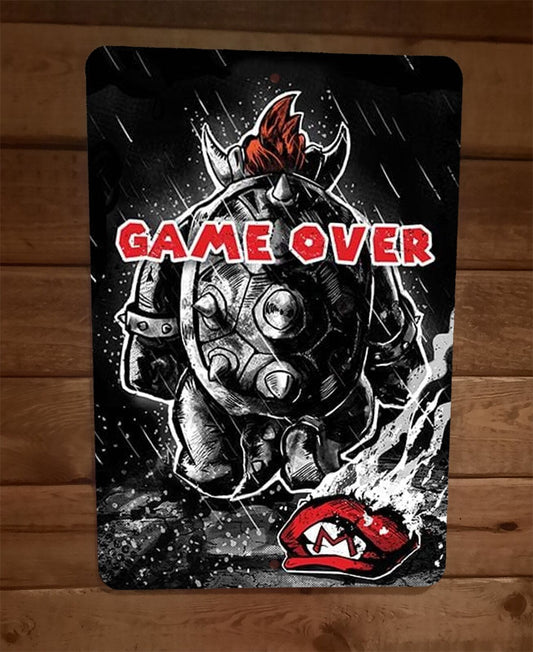 Game Over Mario Bowser Video Game 8x12 Metal Wall Sign Poster