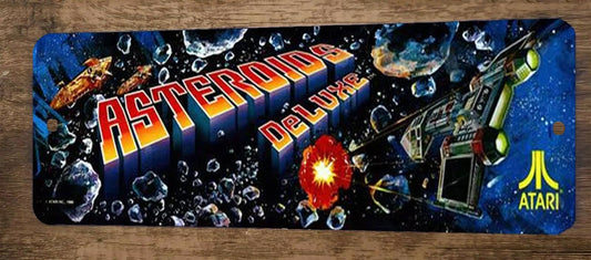 Asteroids Deluxe Arcade 4x12 Metal Wall Video Game Marquee Banner Sign
