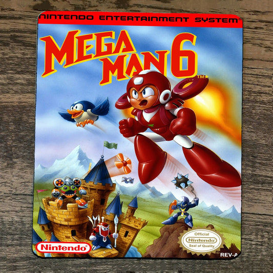 Mouse Pad Mega Man 6 Classic Arcade Video Game NES Box Cover
