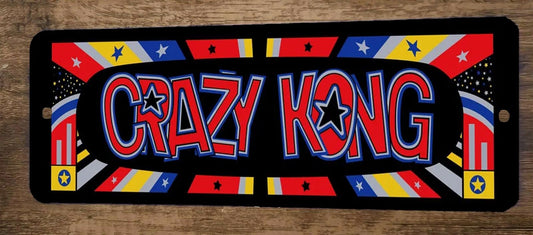 Crazy Kong Arcade 4x12 Metal Wall Video Game Marquee Banner Sign