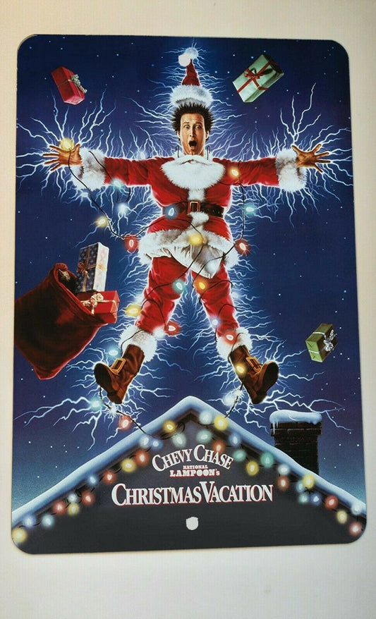 National Lampoons Christmas Vacation Chevy Chase 8x12 Metal Wall Sign Holidays Comedy Movie Poster