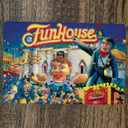 Funhouse 8x12 Metal Wall Sign Video Game Arcade Poster