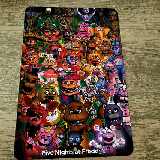 Five Nights at Freddys Artwork 8x12 Metal Wall Sign Video Game Arcade
