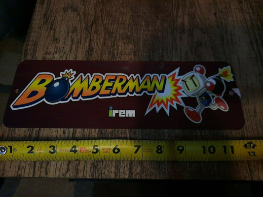 Bomberman Classic Arcade Video Game Marquee Banner 4x12 Metal Wall Sign Retro 80s