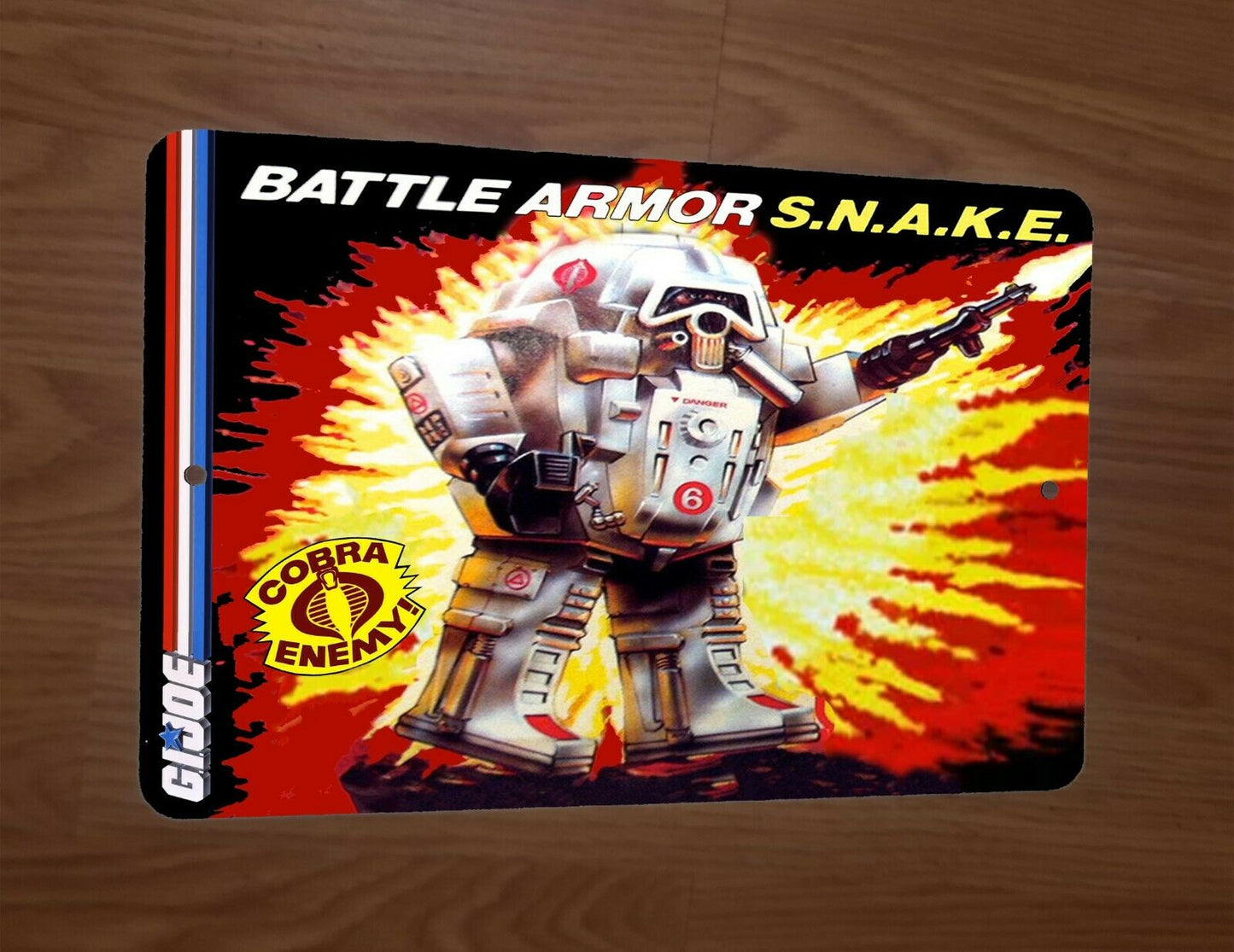 GI Joe Cobra Battle Armor SNAKE Artwork The Enemy 8x12 Metal Wall Sign Retro 80s Cartoon