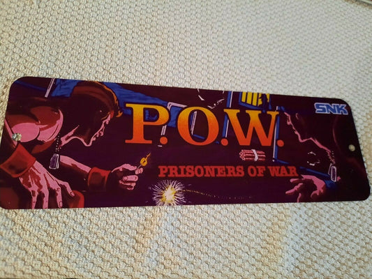 POW Arcade Marquee 4x12 Metal Wall Sign Prisoner of War Retro 80s Video Game
