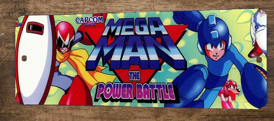 Mega Man The Power Battle Arcade 4x12 Metal Wall Video Game Marquee Banner Sign
