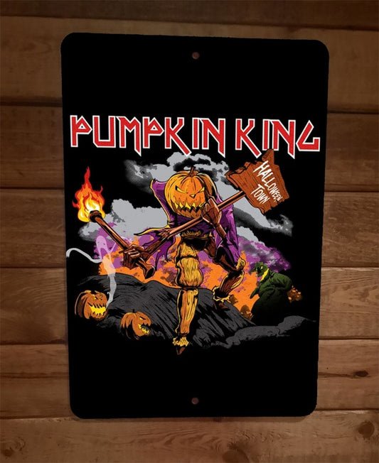 Pumpkin King Halloween Town Iron Parody Maiden 8x12 Metal Wall Sign Poster