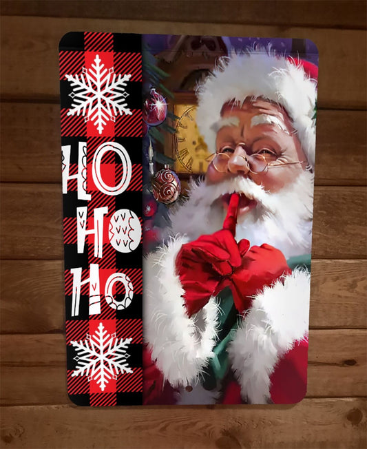 Merry Christmas Santa Clause Ho Ho Ho Xmas 8x12 Metal Wall Sign Poster #2