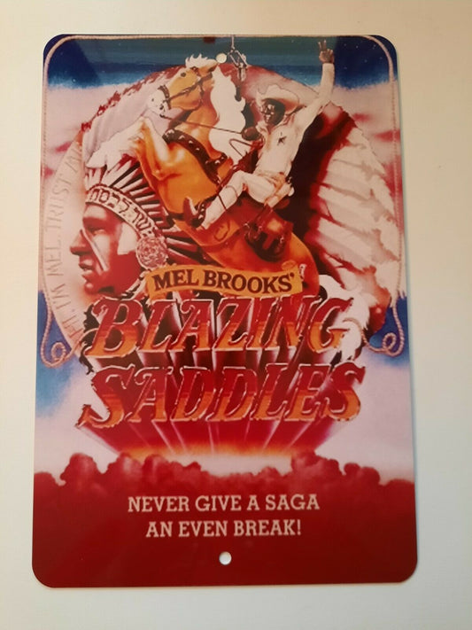Mel Brooks Blazing Saddles Comedy Movie Poster Artwork Cover 8x12 Metal Wall Sign