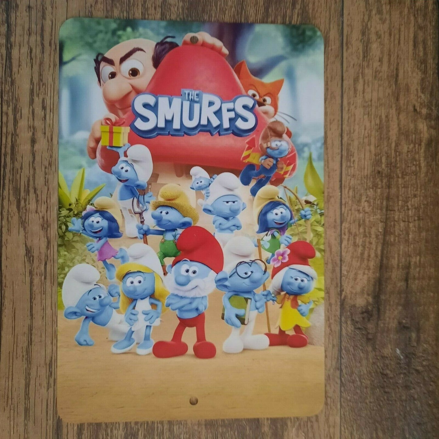 The Smurfs Cartoon Movie Poster Artwork 8x12 Metal Wall Sign