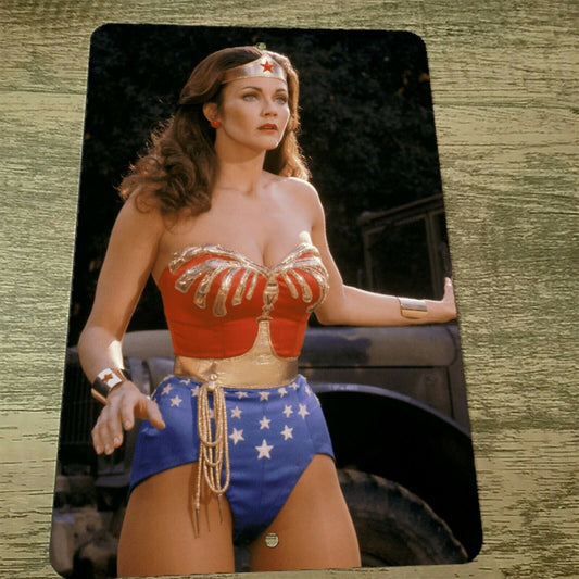 Lynda Carter Wonder Woman 8x12 Metal Wall Movie Sign Comics Super hero TV Show