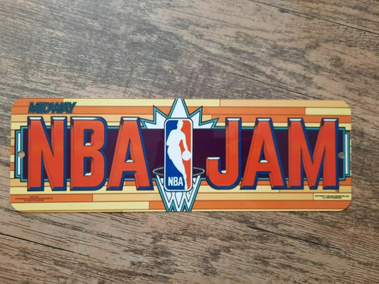 NBA Jam Basketball Classic Arcade Video Game Marquee Banner 4x12 Metal Wall Sign Sports