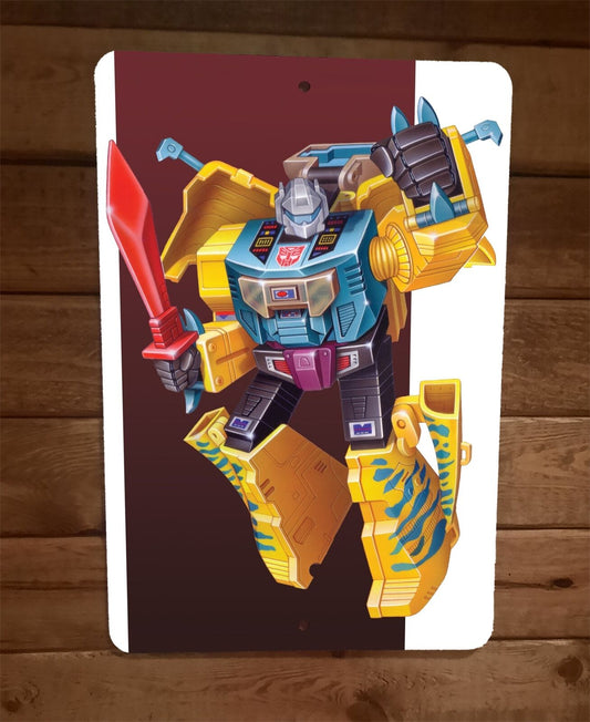 Tiger Grimlock Transformers Generation 2 Art 8x12 Metal Wall Sign Poster