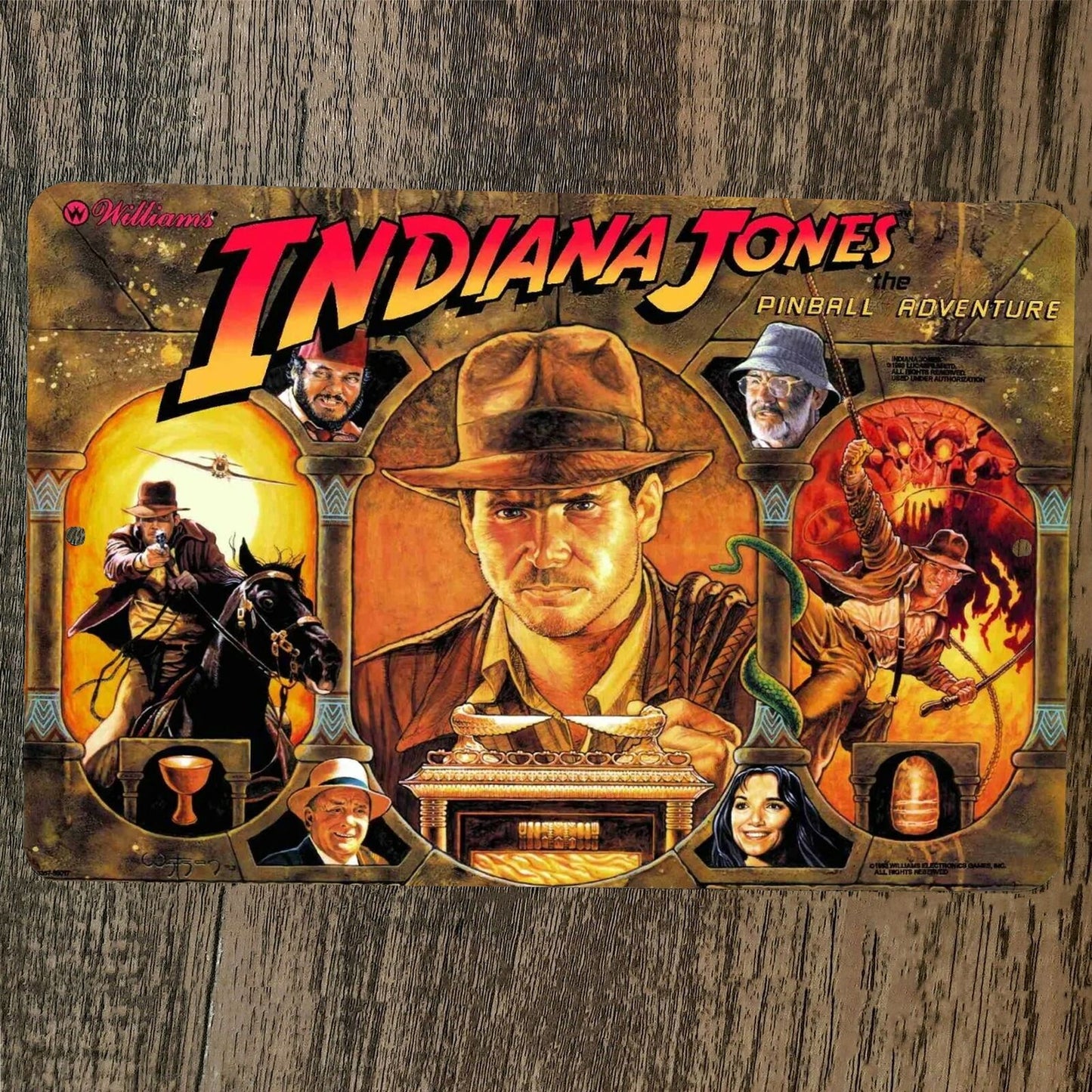 Indiana Jones Arcade 8x12 Metal Wall Video Game Sign