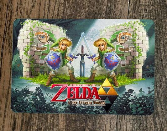 The Legend of a Link Between Zelda Worlds 8x12 Metal Wall Sign Video Game Poster