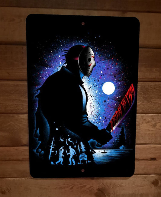 Friday 13th Horror Icon Jason Art 8x12 Metal Wall Sign Poster