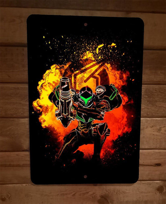 Samus Aran Video Game Art Metroid 8x12 Metal Wall Sign Poster