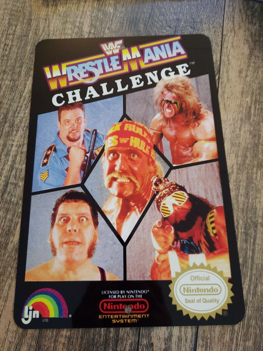 WWF Wrestlemania Challenge Box Cover 8x12 Metal Wall Sign Nintendo Fighting Arcade Video Game