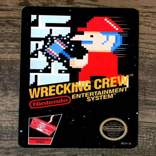 Mouse Pad Wrecking Crew Classic Arcade Video Game NES Box Cover