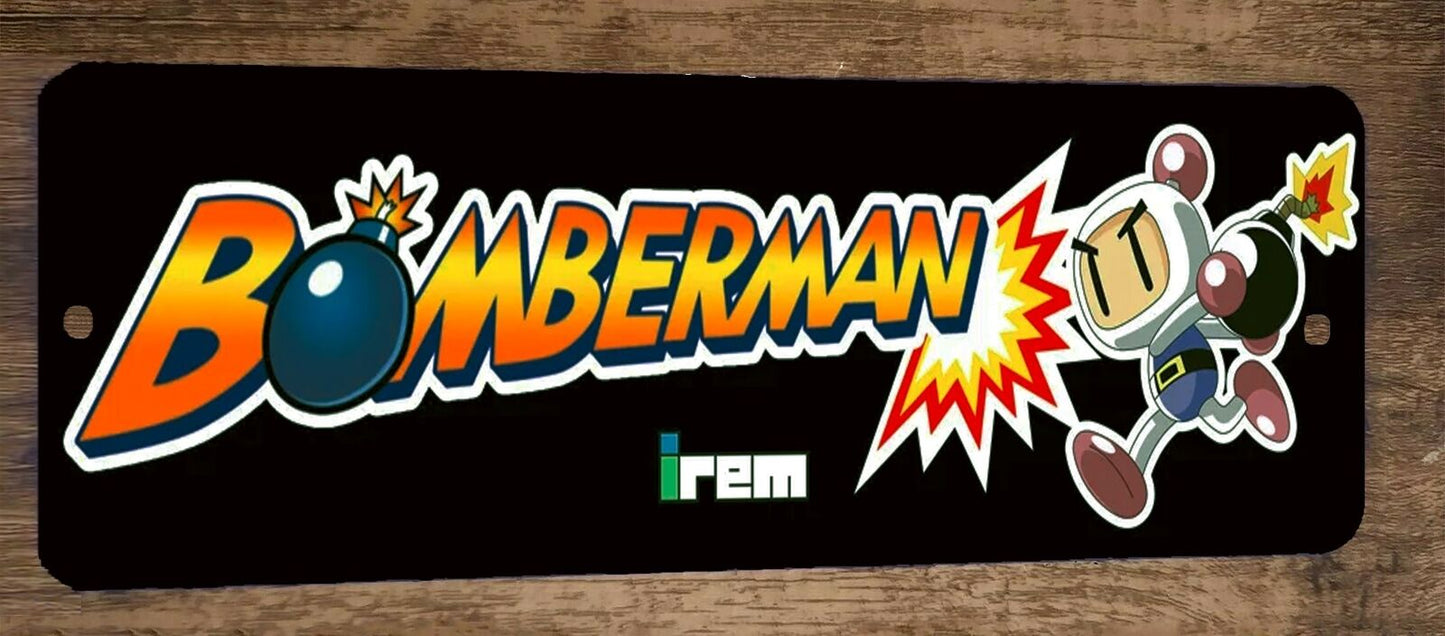 Bomberman Arcade Video Game 4x12 Metal Wall Sign Marquee Banner Poster
