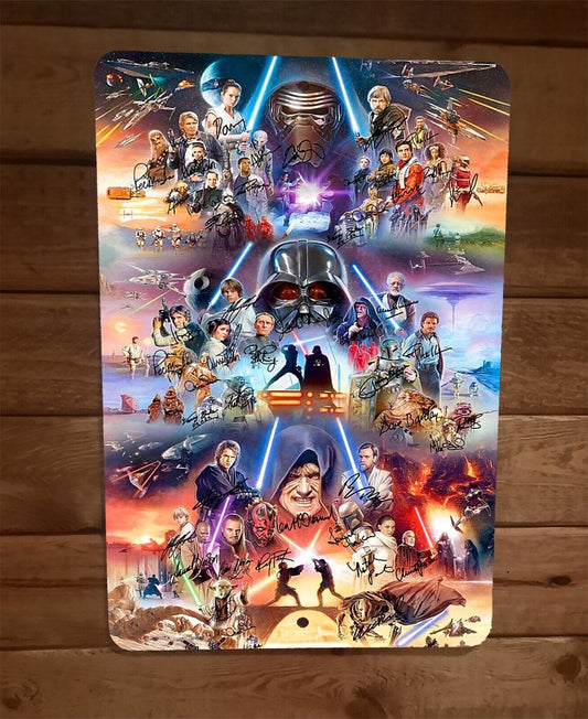 Star Wars Saga Autograph Poster Reprint 8x12 Metal Wall Sign
