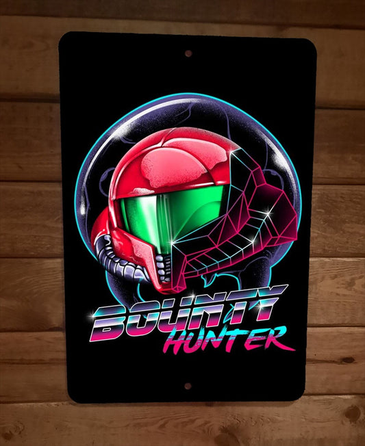 Metroid Bounty Hunter Helmet 8x12 Metal Wall Sign Poster Video Game