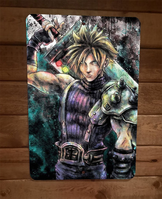Cloud Strife Art FFVII Final Fantasy 7 Video Game 8x12 Metal Wall Sign Poster