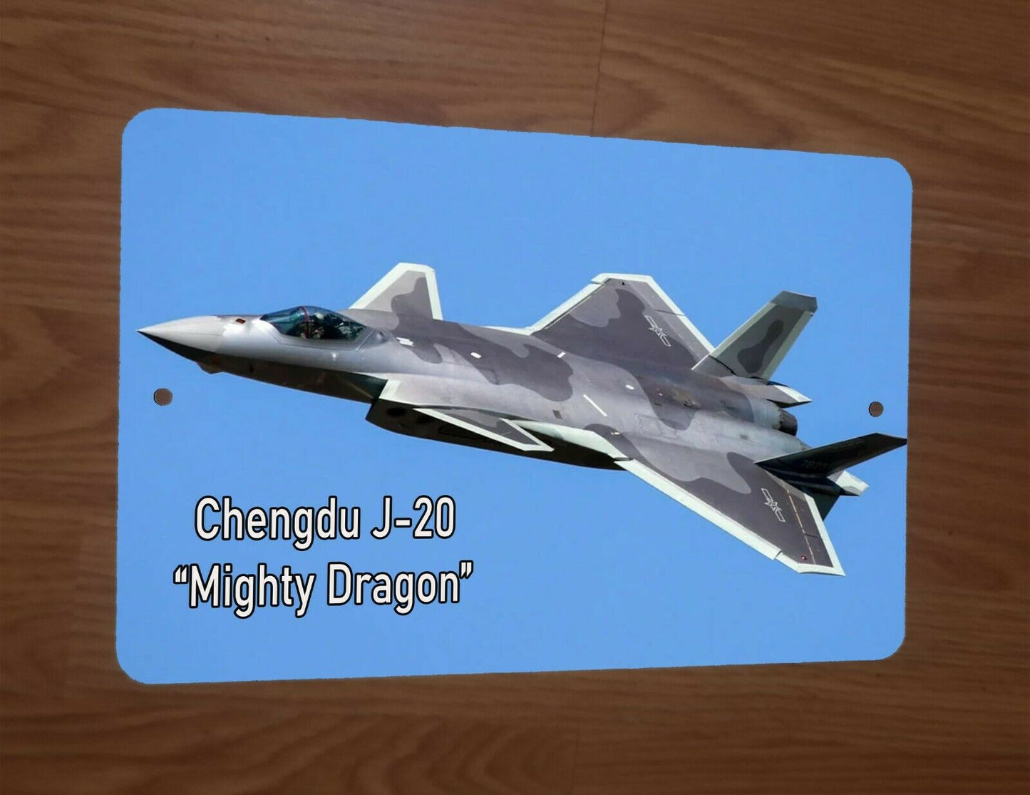 Chengdu J-20 Mighty Dragon Military Twinjet Stealth Jet Fighter 8x12 Metal Sign