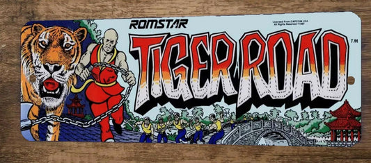 Tiger Road Arcade x12 Metal Wall Video Game Marquee Banner Sign