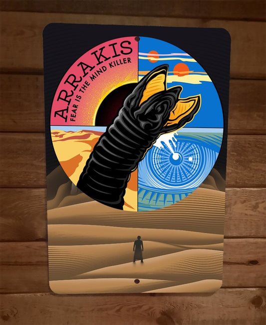 Arrakis Fear is the Mind Killer Dune Pink Floyd Parody 8x12 Metal Wall Sign