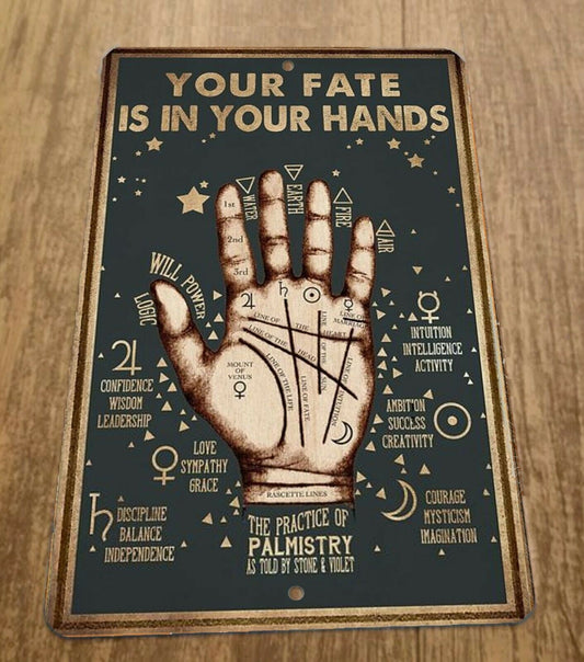 Your Fate is in Your Hands 8x12 Metal Wall Sign