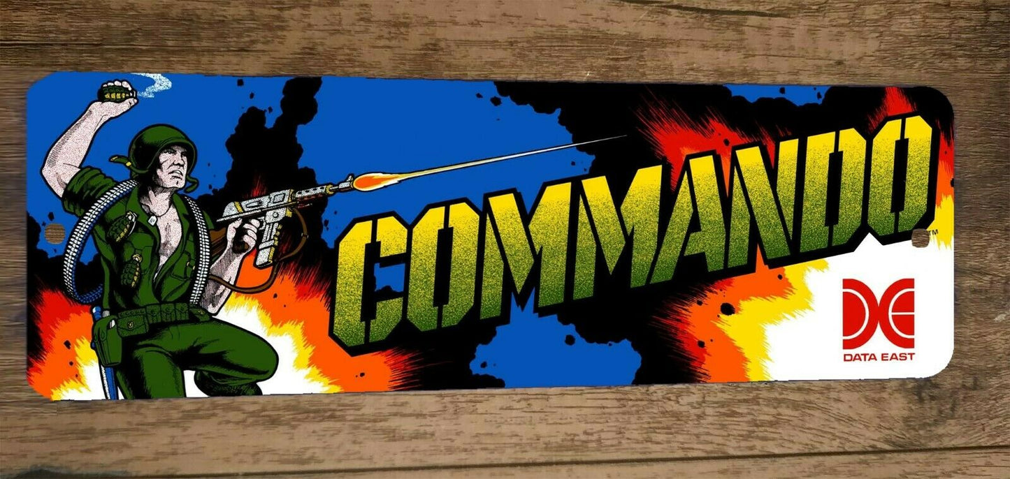Commando Video Game Arcade 4x12 Metal Wall Sign Marquee Banner Retro 80s