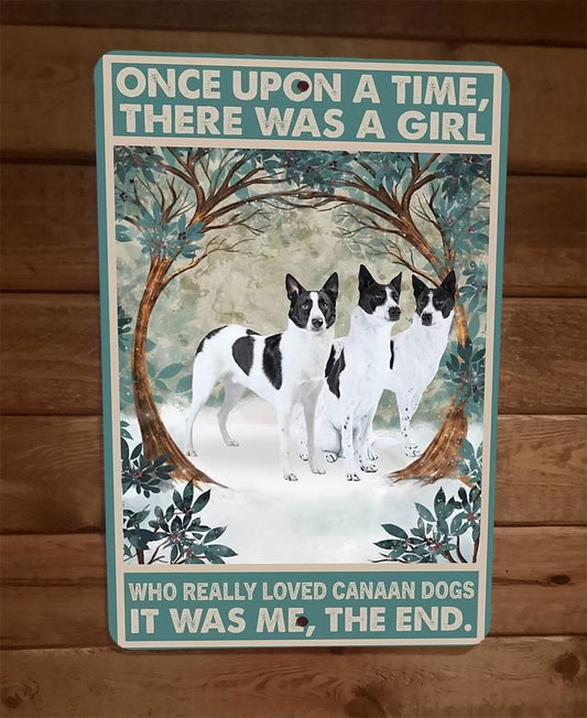 Once Was a Girl That Loved Canaan Dogs 8x12 Metal Wall Sign Animal Poster