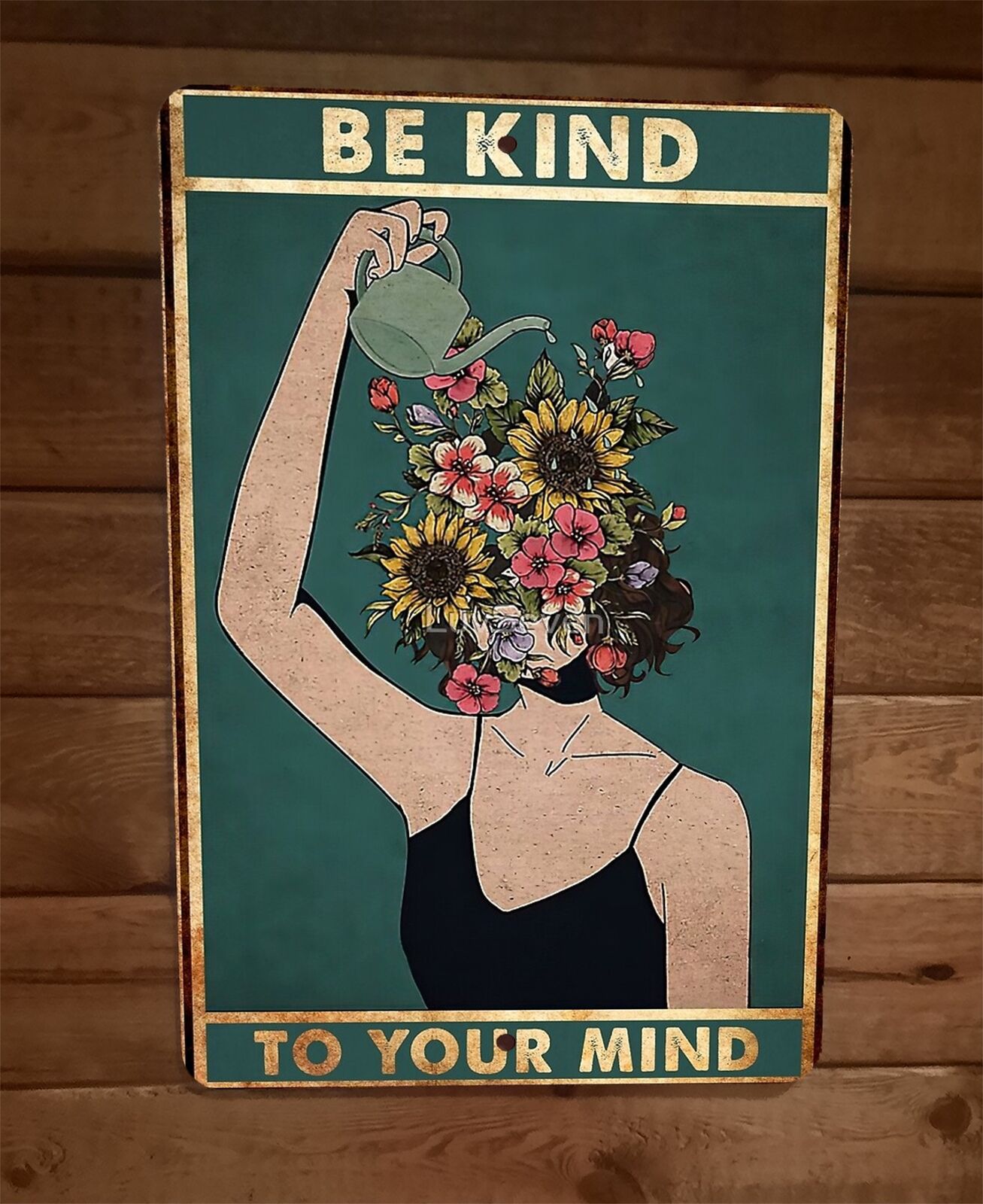 Be Kind to Your Mind 8x12 Metal Wall Sign