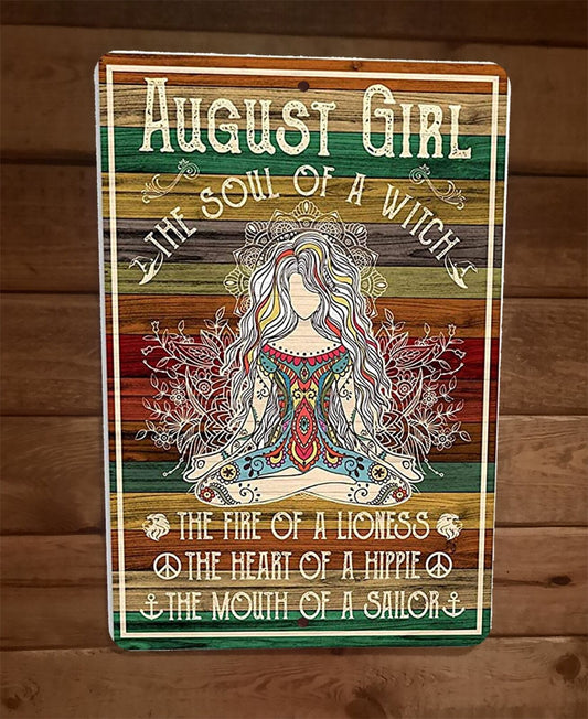 August Girl 8x12 Metal Wall Sign Poster Soul of a Witch
