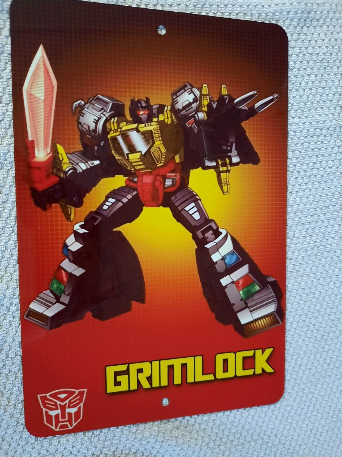 Transformers Grimlock Dinobots Autobot T-Rex 8x12 Metal Wall Sign